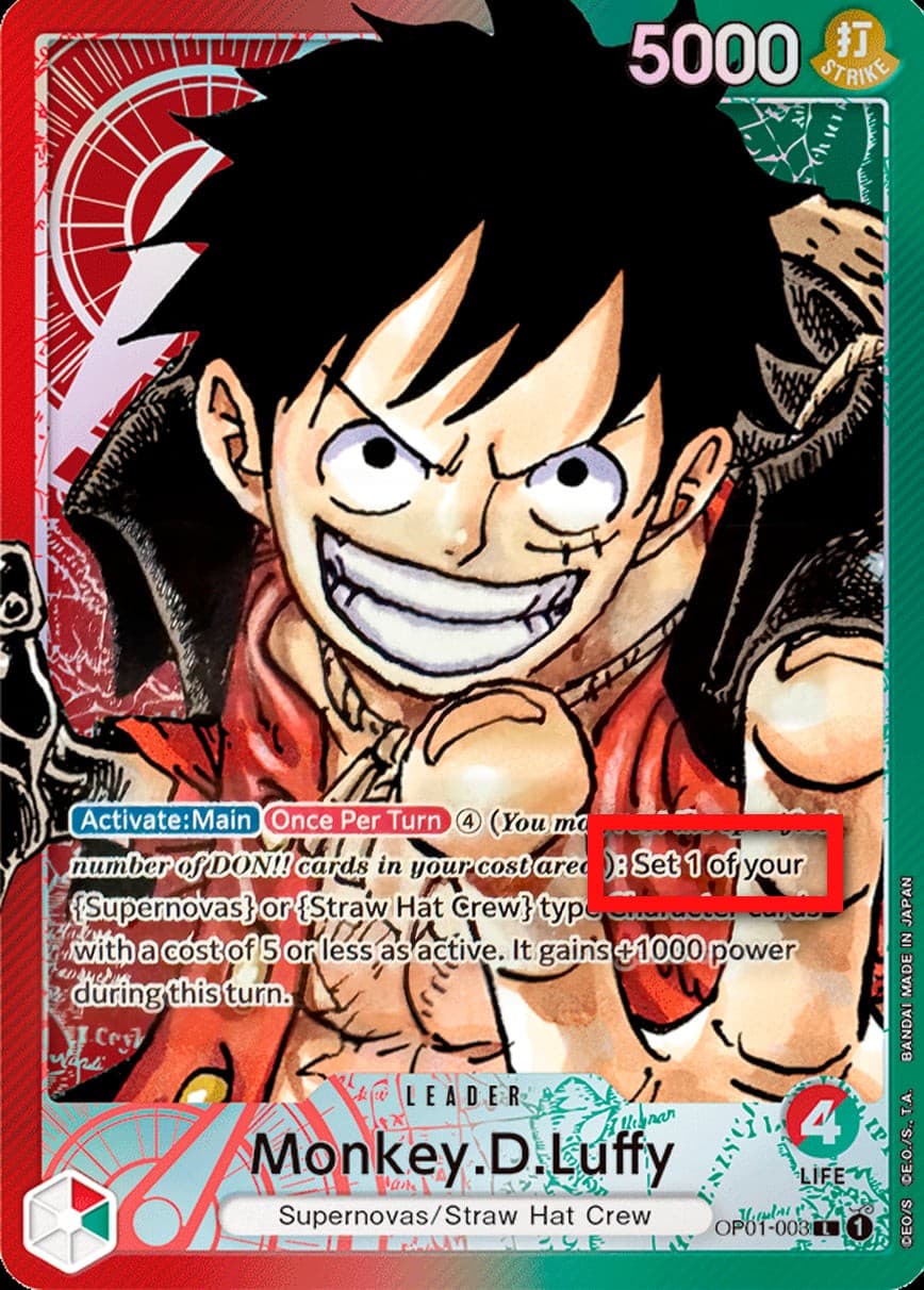 Monkey D. Luffy (Pre-Errata Card | Missing Text "Up to")