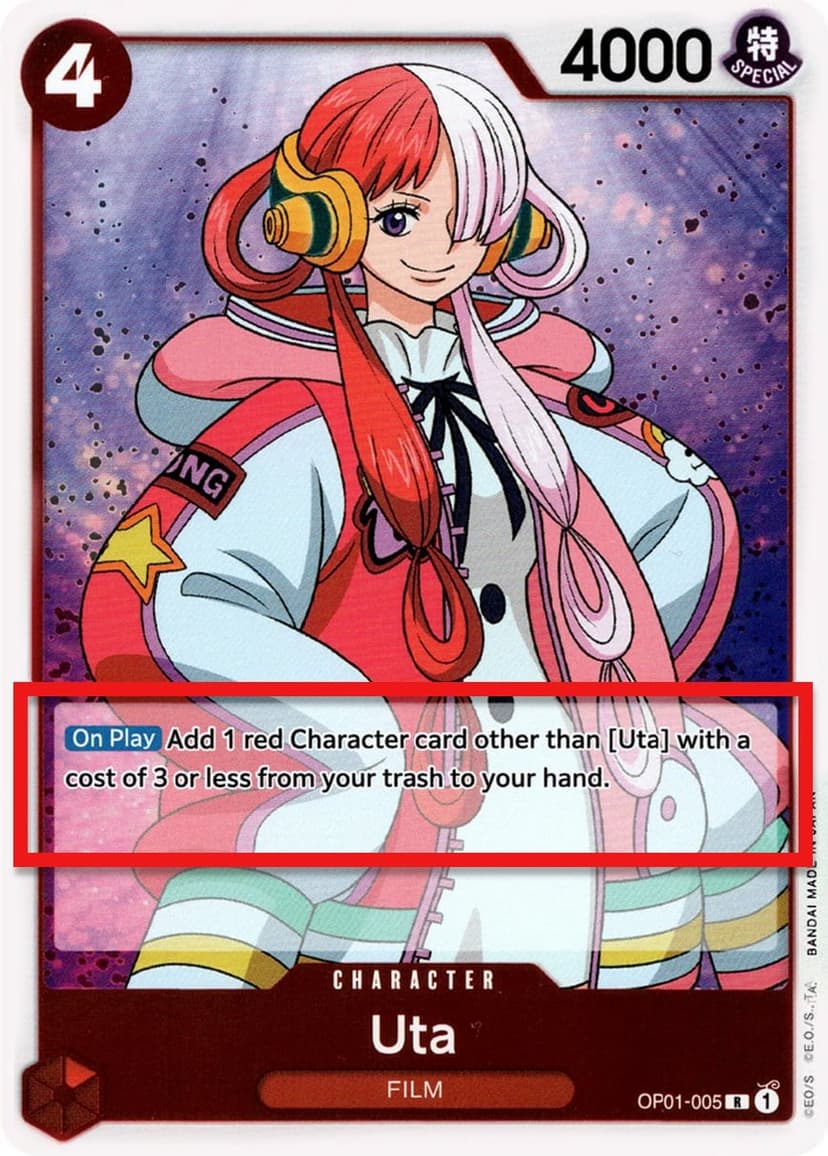 Uta (Pre-Errata Card | "Add 1 red Character....")