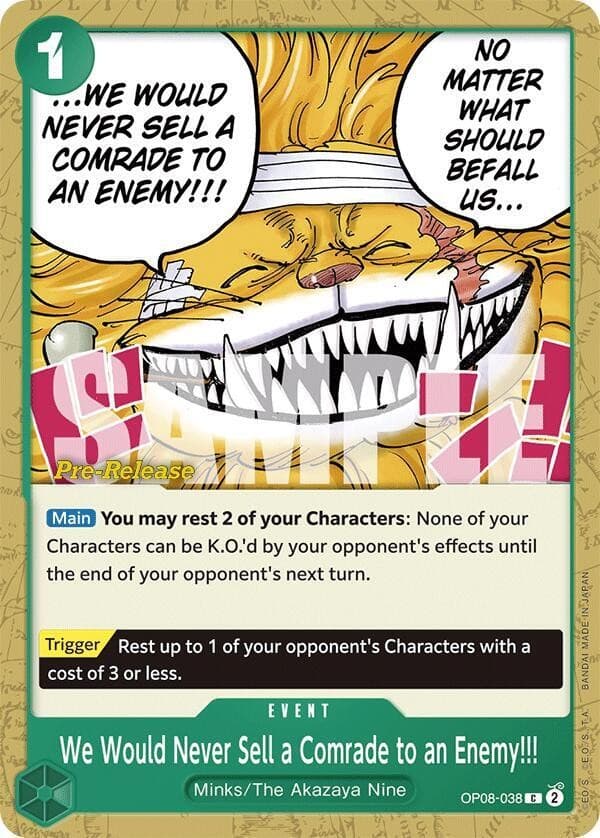 We Would Never Sell a Comrade to an Enemy!!! (Pre-Release Stamp)