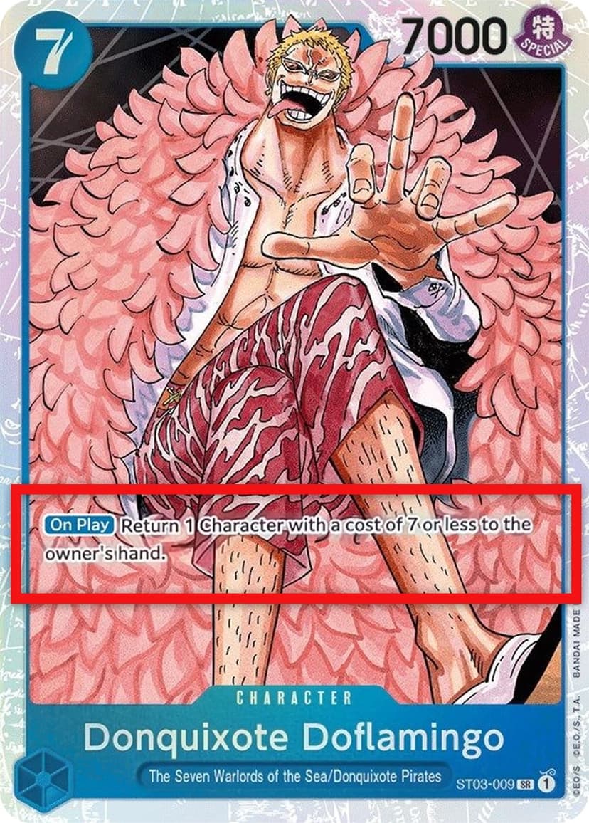 Donquixote Doflamingo (Alpha Errata Card | Missing Text "Up to")