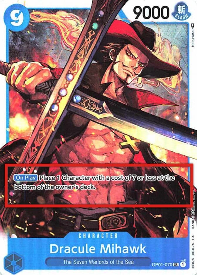 Dracule Mihawk (Alternate Art | Pre-Errata Card | Missing Text "Up to")