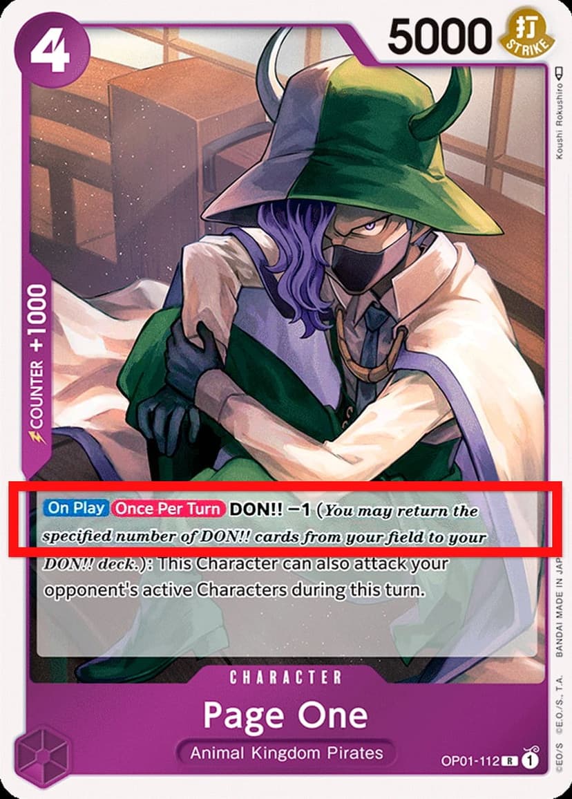 Page One (Pre-Errata Card | "On Play")