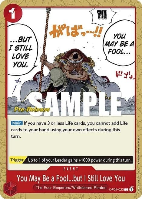You May Be a Fool...but I Still Love You (Super Pre-Release Stamp)