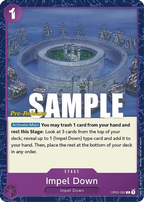 Impel Down (Super Pre-Release Stamp)