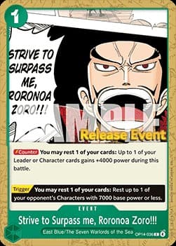 Strive to Surpass me, Roronoa Zoro!!!
