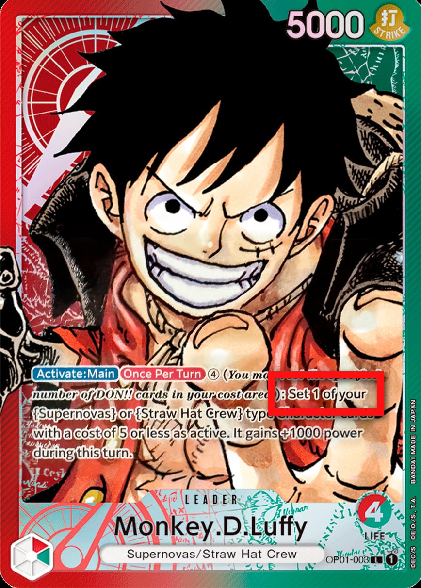 Monkey D. Luffy (Pre-Errata Card | Missing Text "Up to")