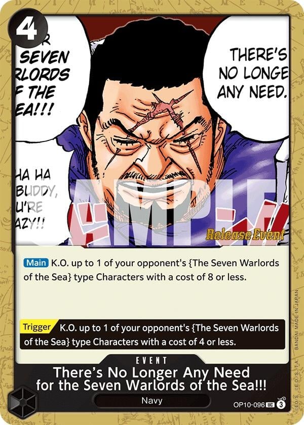There's No Longer Any Need for the Seven Warlords of the Sea!!! (Pre-Release Stamp)