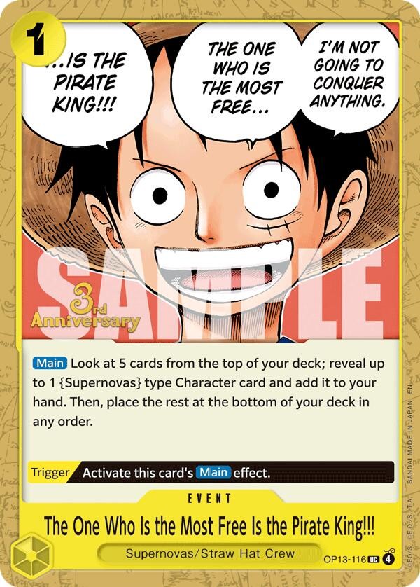 The One Who Is the Most Free Is the Pirate King!!! (3rd Anniversary Stamp)